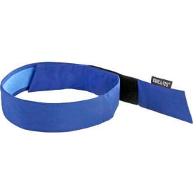 Ergodyne Chill-Its® Evap. Cooling Bandana w/ Built-In Cooling Towel H & L Solid Blue 12577 12577 - Pkg Qty 6