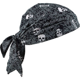 Ergodyne® Chill-Its 6710CT Cooling Bandana Triangle Hat Tie Closure PVA Skulls 12589 - Pkg Qty 6