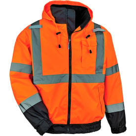 Ergodyne® GloWear® 8379 Hi-Vis 3-in-1 Winter Bomber Jacket Medium Orange 24463