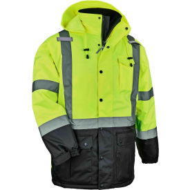 Ergodyne® GloWear® 8384 Hi-Vis Quilted Parka Winter Jacket Small Lime 25562
