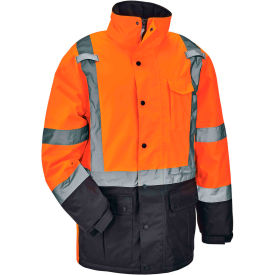 Ergodyne® GloWear® 8384 Hi-Vis Quilted Parka Winter Jacket Large Orange 25574