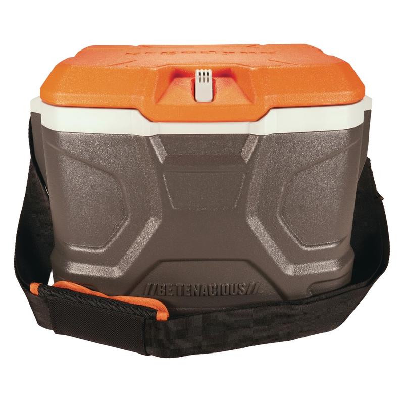 Ergodyne Chill-Its 5170 17-Qt Industrial Hard-Sided Cooler, 16-1/4inH x 12inW x 12inD, Orange/Gray MPN:13170