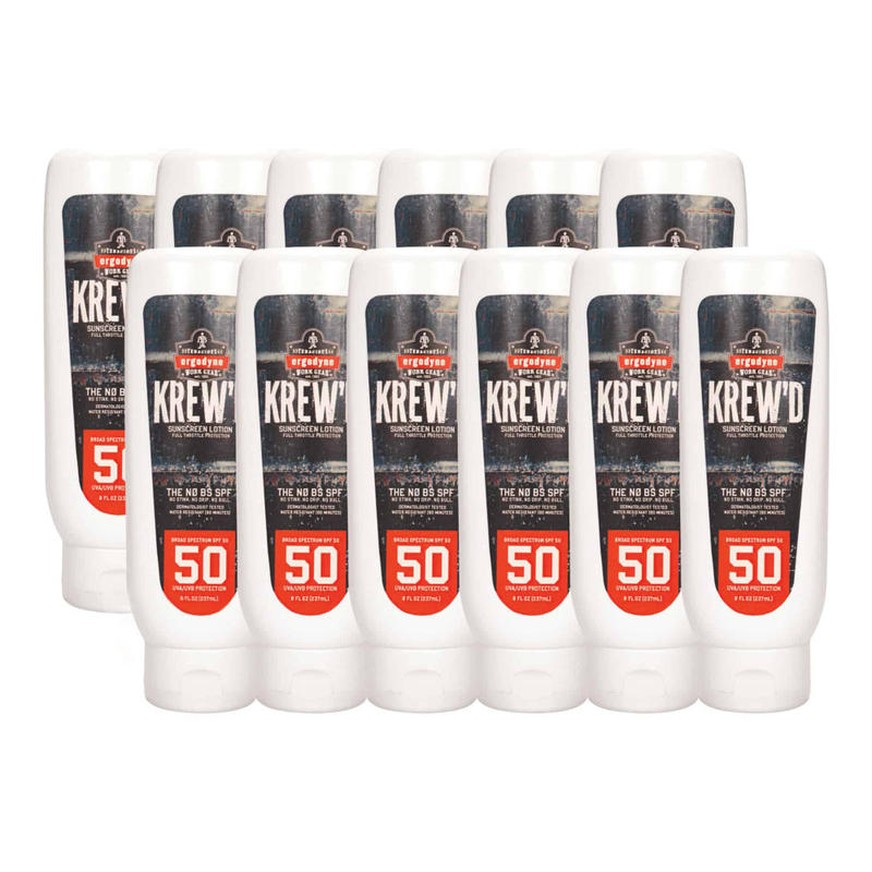 Ergodyne KREW-d 6351 SPF 50 Sunscreen Lotions, 8 Oz, Case Of 12 Lotions MPN:16636