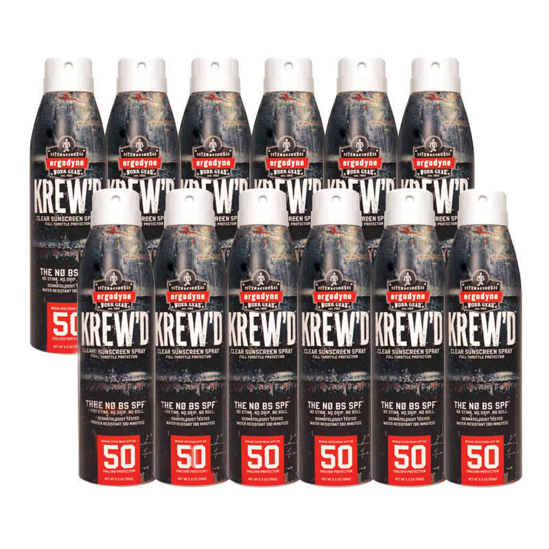 Ergodyne KREW-d 6353 SPF 50 Sunscreen Sprays, 5.5 Oz, Case Of 12 Sprays MPN:16639