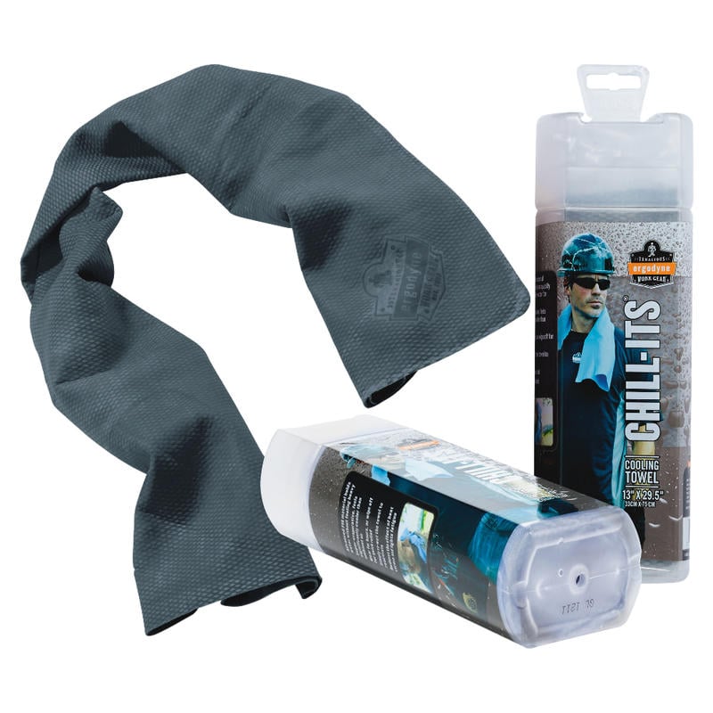 Ergodyne Chill-Its 6602 Gray Evaporative Cooling Towel MPN:12438