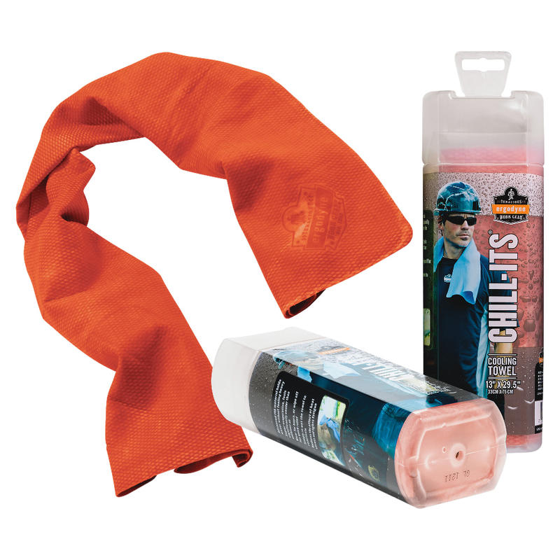 Ergodyne Chill-Its 6602 Orange Evaporative Cooling Towel MPN:12441