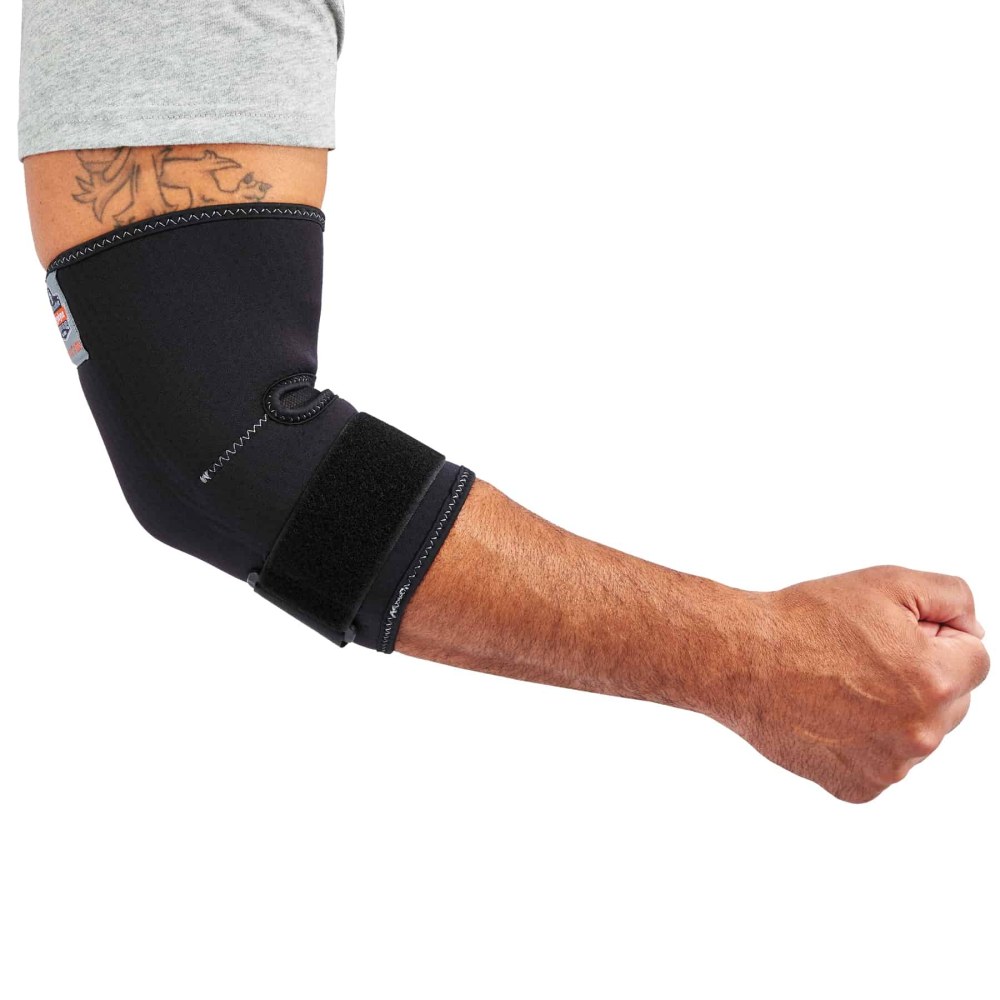 Ergodyne ProFlex 655 Elbow Sleeve With Strap, Small, Black MPN:16582