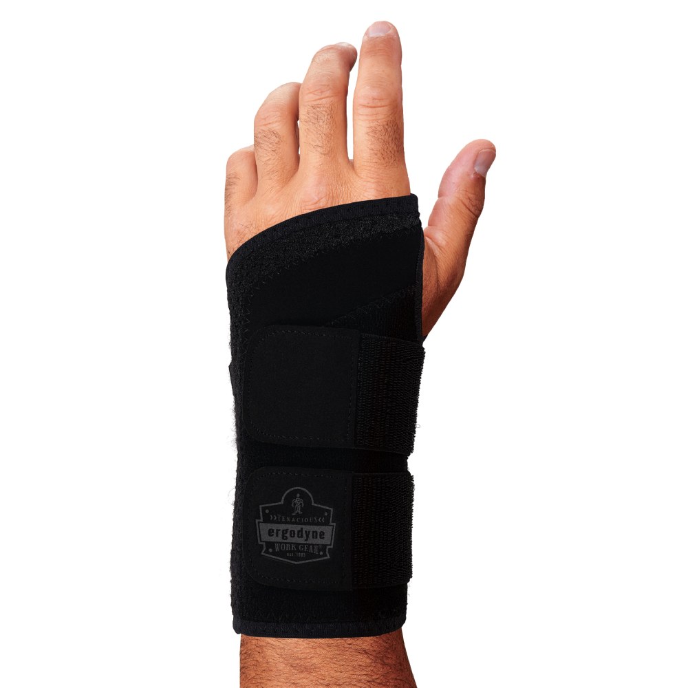 Ergodyne ProFlex 4015 Wrist Brace Support, Double Strap, L-Left, Black MPN:70150