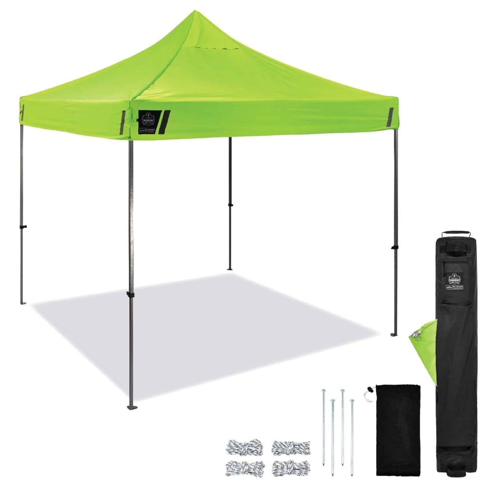 Ergodyne SHAX 6000 Heavy-Duty Pop-Up Tent, 10ft x 10ft, Lime MPN:12900