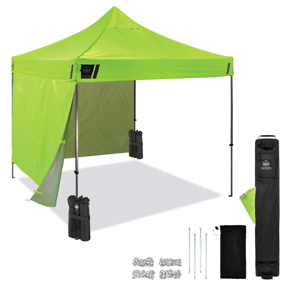 Ergodyne SHAX 6051 Heavy-Duty Pop-Up Tent Kit, 10ft x 10ft, Lime MPN:12951