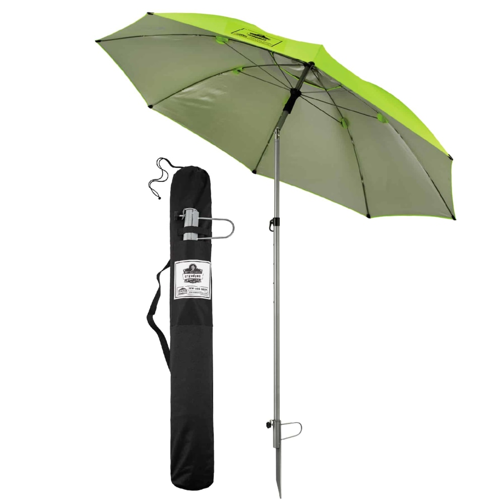 Ergodyne SHAX 6100 Work Umbrella, 7ft, Lime MPN:12967