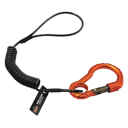 Coiled Lanyard, 4 ft., 2 lb. Weight Capacity, Black MPN:3156