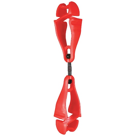 Glove Holder Clips, Plastic, Red, 5-1/2 in L MPN:3420