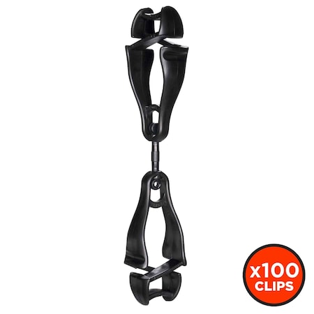 Swivel Glove Clip Holder, Dual Clips, Black, PK100 MPN:3420-BULK
