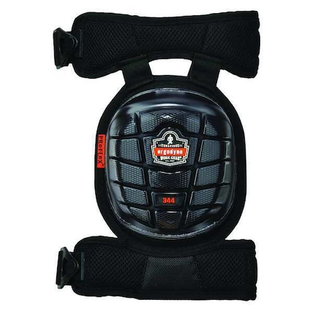 Knee Pad, Hard Shell, Gel, Foam Pad, Rubber Cap, Clip Closure, 2 Straps, Black, Universal MPN:344