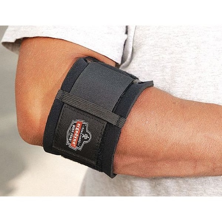 Elbow Support, Neoprene, Nylon, Polyester, Pull-Over, Black, Size M MPN:500