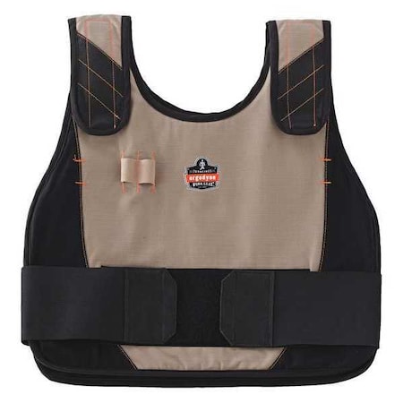 Premium Cooling Vest Only, L/XL, Khaki, Cotton, Modacrylic, Fabric, Hook & Loop Closure, Khaki MPN:6225
