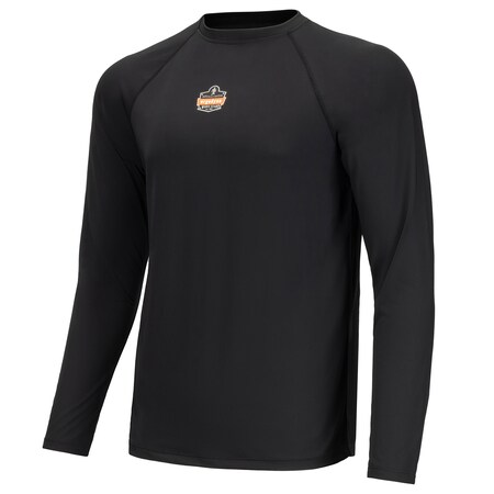 Base Layer Shirt, Polyester/Spandex, Black, XL MPN:6436
