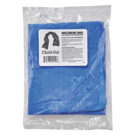 Evaporative Cooling Towels, PVA, Up To 4 Hours of Cooling, 29.5 in L x 13 in W, Blue, 50PK MPN:6602-BULK