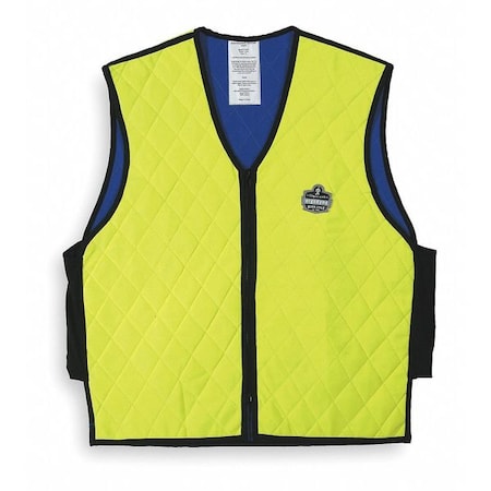 Cooling Vest, Evaporative-Soak, Quilted Nylon w/ Mesh Sides, Up to 4 Hr Cooling Time, Lime, XL MPN:6665