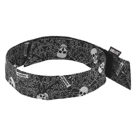 Dew Rag, Black/White, Skulls, Hook-and-Loop MPN:6705
