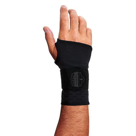 Wrist Support Sleeve, Nylon, Spandex, Elastane, Single Strap, Black, Size S MPN:680