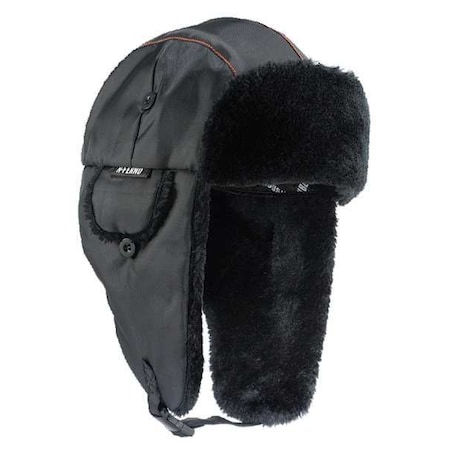 Winter Hat with Chin Strap, S/M, Black MPN:6802