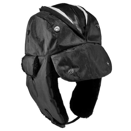 Black Zippered Trapper Hat, S/M MPN:6802Z