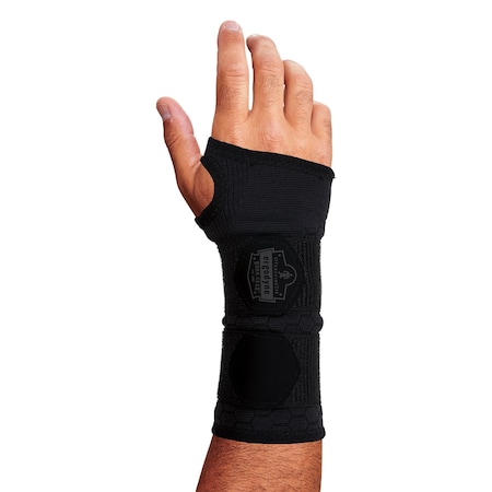 Wrist Sleeve Wrap, Nylon, Spandex, Elastane, Double Strap, Black, Size S MPN:685