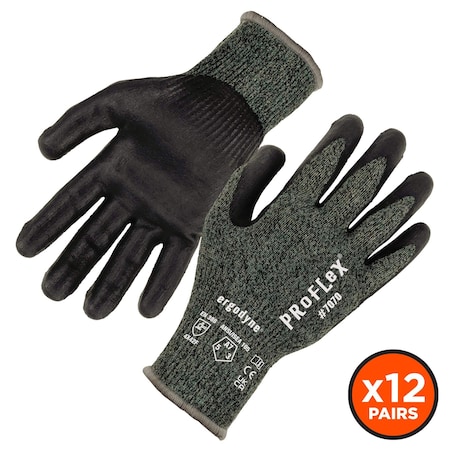 ANSI A7 Nitrile Coated CR Gloves 12-Pair, Green, Size L MPN:7070-12PR