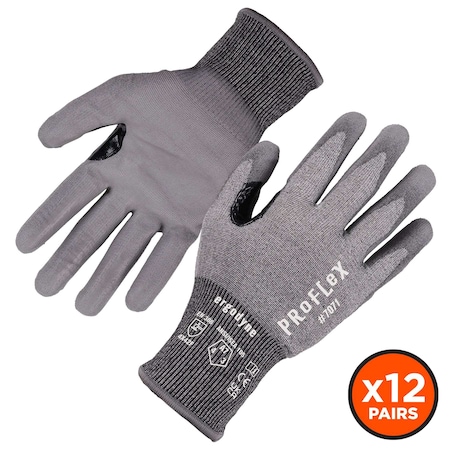 ANSI A7 PU Coated CR Gloves 12-Pair, Gray, Size XXL MPN:7071-12PR