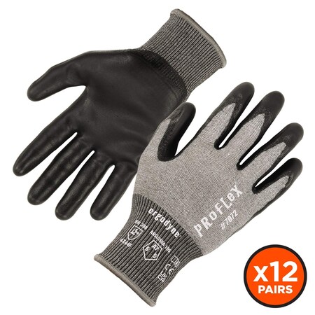 ANSI A7 Nitrile Coated CR Gloves 12-Pair, Gray, Size S MPN:7072-12PR