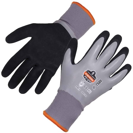 Gray Coated Waterproof Winter Work Gloves, S, PR MPN:7501