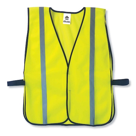 Non-Certified Standard Vest, Polyester Mesh; Fabric, Lime, L MPN:8020HL