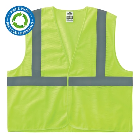 Hi-Vis Safety Vest, 100% recycled polyester, Lime, Size 2XL/3XL MPN:8205HL-ECO