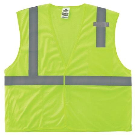 Hi-Vis Safety Vest XS Class 2, Hook & Loop 1 Mic Tab MPN:8210HL-S