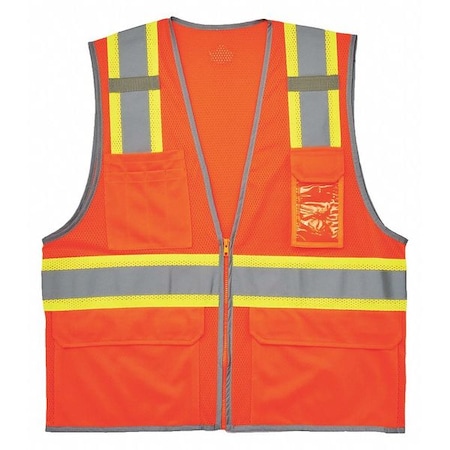 Two Tone Mesh Safety Vest, Orange, S/M MPN:8246Z