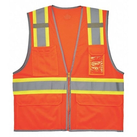Two Tone Mesh Safety Vest, Orange, L/XL MPN:8246Z