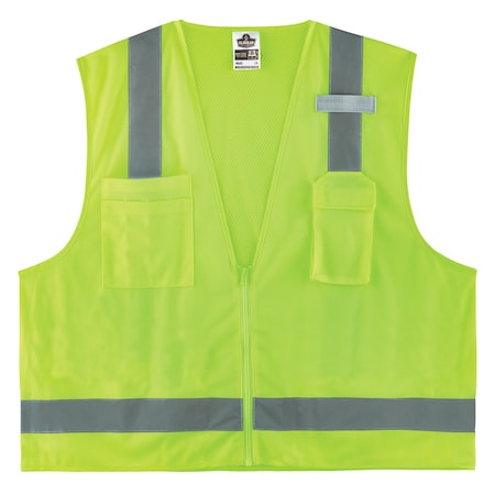 4XL Lime Economy Surveyors Vest Class 2 - Single Size MPN:8249Z-S