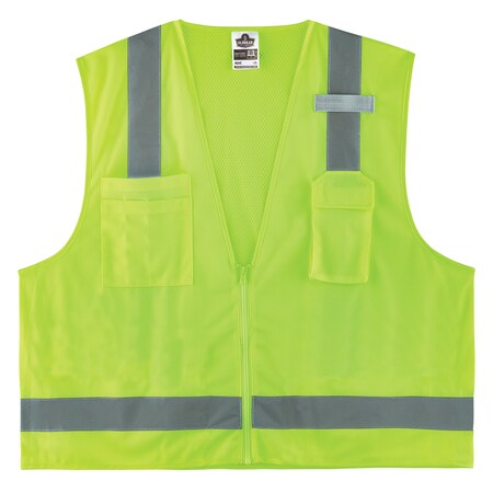 5XL Lime Economy Surveyors Vest Class 2 - Single Size MPN:8249Z-S