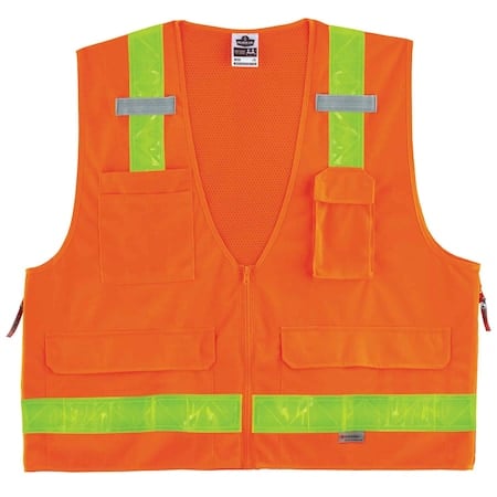 Safety Vest, Surveyor, Zip, PT, Cl 2, Or, L/XL MPN:8250ZHG