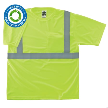 Hi-Vis T-Shirt, 100% recycled polyester, Lime, L MPN:8289-ECO