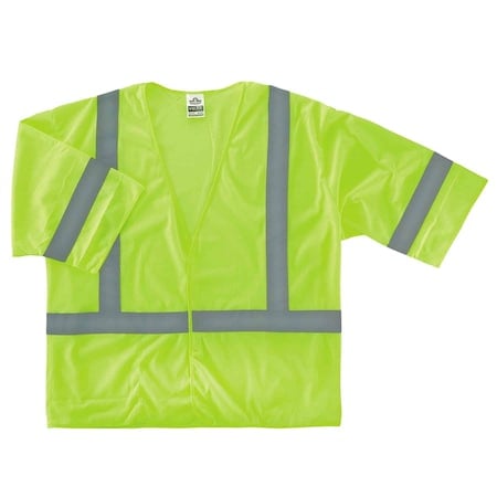 Hi-Vis Economy Vest w/Sleeves S/M Class 3 U Back, Hook & Loop 1 Pockets MPN:8310HL