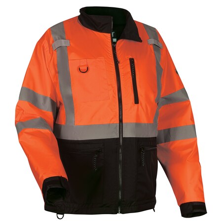 Windbreaker, Polyester Ripstop, Class 3 Type R, Orange, 5XL MPN:8351