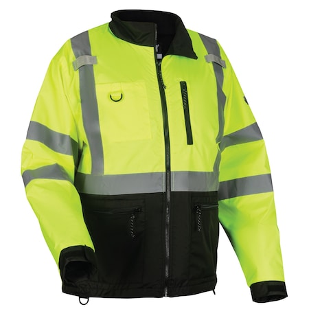 Windbreaker, Polyester Ripstop, Class 3 Type R, Lime, 5XL MPN:8351