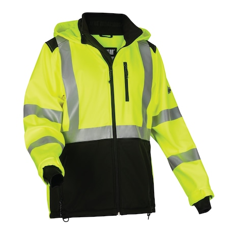 Hi-Vis Jacket, 100% Polyester, Class 3 Type R, Lime, S MPN:8353