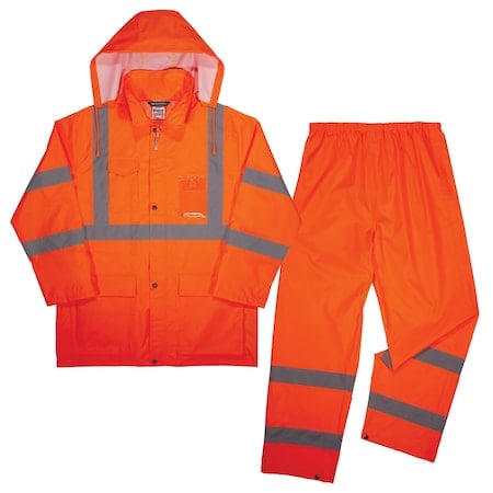 Lightweight HV Rain Suit, Orange, Size XL MPN:8376K