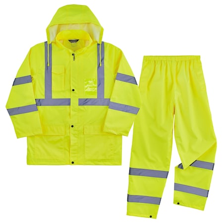 Lightweight HV Rain Suit, Lime, Size XL MPN:8376K