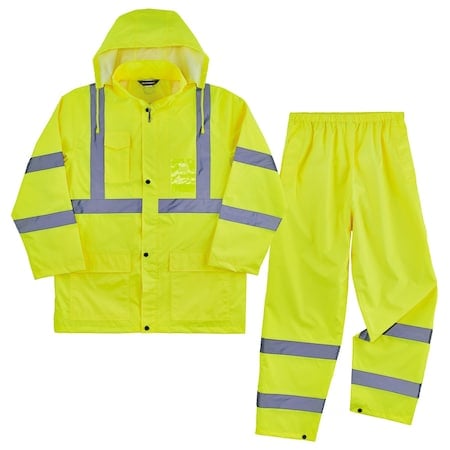 Lightweight HV Rain Suit, Lime, Size XXL MPN:8376K