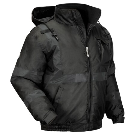 Hi-Vis Bomber Jacket, 300D Oxford Polyester, Lime/Black, S MPN:8377EV